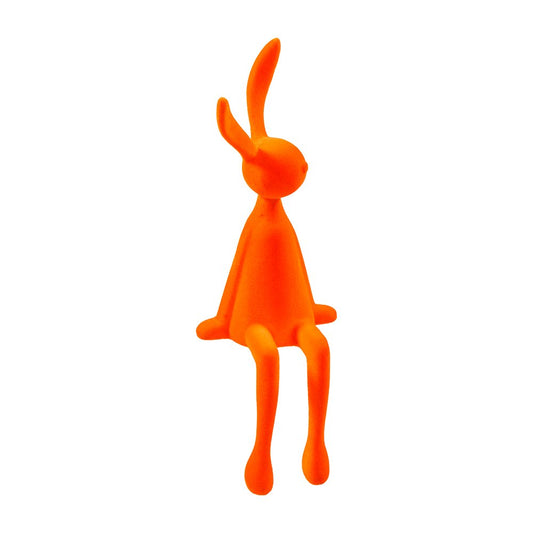 Osterhase Poly, beflockt, orange