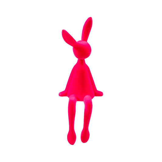 Osterhase Poly, beflockt, pink