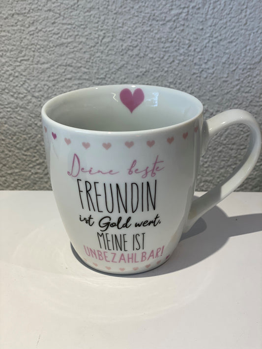 Tasse Deine beste Freundin ist Gold wert, meine ist unbezahlbar